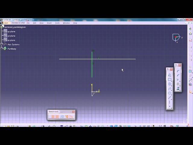 Catia V5 Basic Sketching Tutorial 6 - Centered Parallelogram