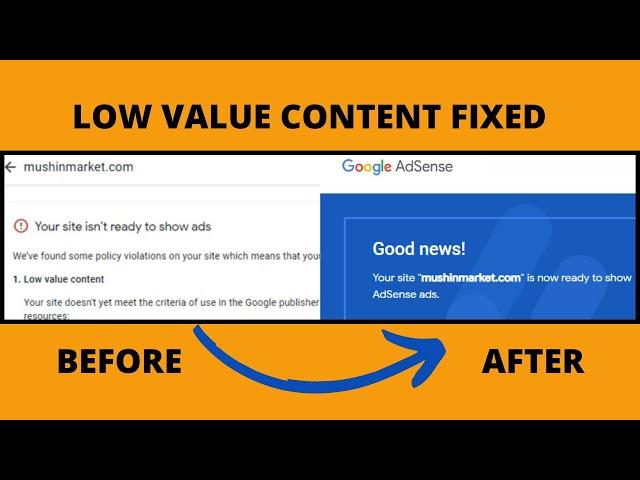 How To Fix Low Value Content In Adsense | Live Proof 2024 (In English)