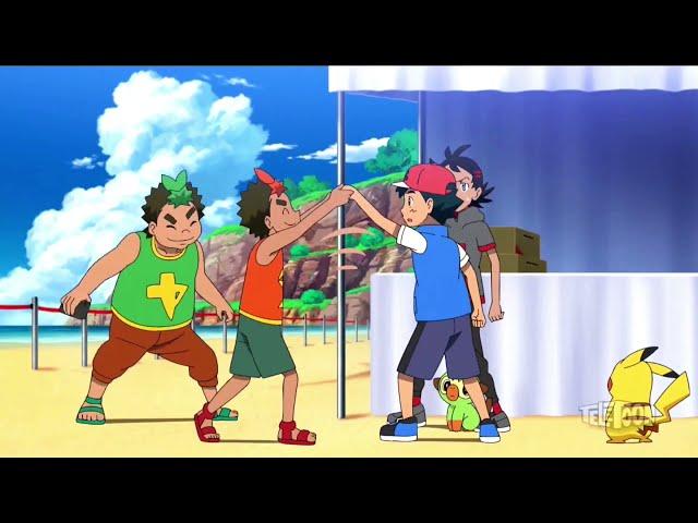 Goh finds out ash is a Alola League champion english dub Pokémon Journeys | Pokémon Sword and Shield