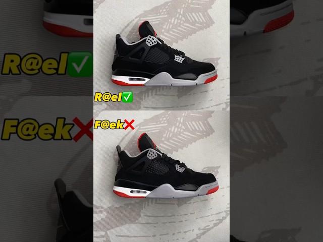 Real Vs Fake Bred Air Jordan 4 #sneakerhead #sneakers #viral