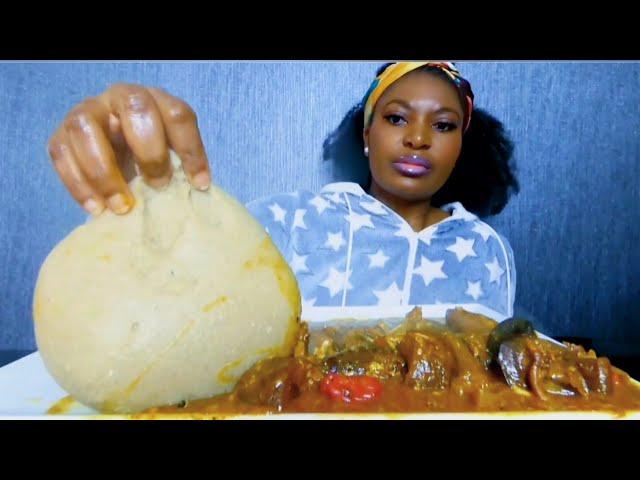 Asmr mukbang ogbono soup with fufu