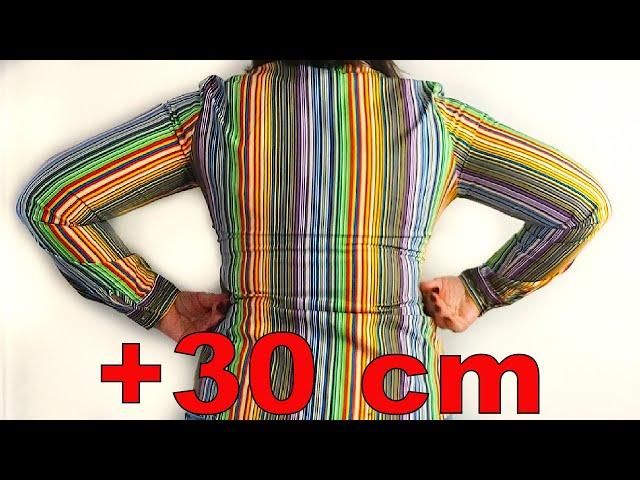 Sewing Trick. How to Enlarge Any Shirt or Blouse with Sleeves by 30 cm