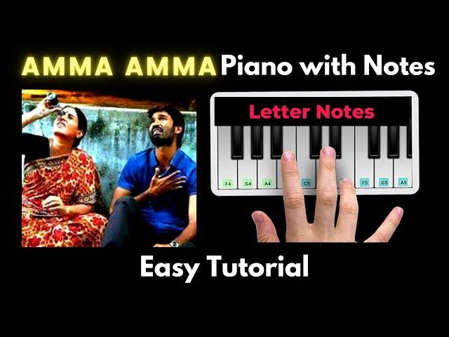 Amma Amma Piano Tutorial with Notes | Anirudh Ravichandar | Perfect Piano | 2020