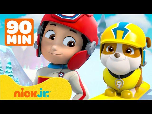 Paw Patrol | ¡Rubble bebé realiza un rescate en la nieve!l | 90 minutos | Nick Jr. en Español