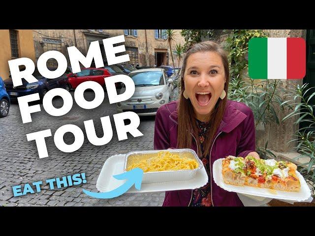 FOOD TOUR IN ROME, ITALY! | Where to Eat in Rome | Best Food in Rome | 1 day in Rome