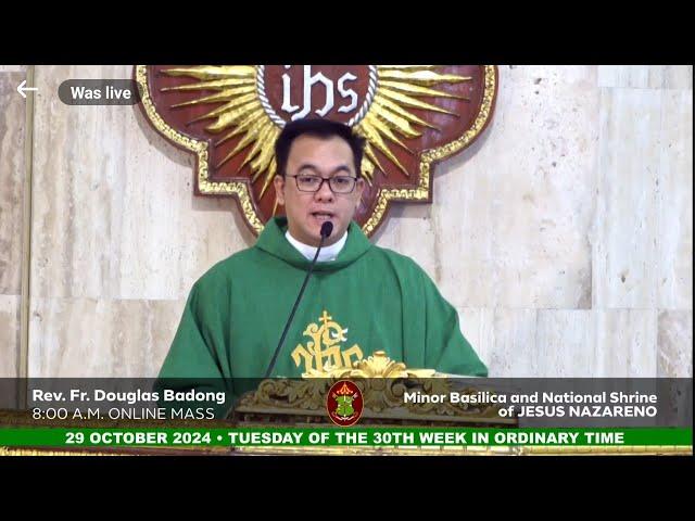 QUIAPO CHURCH LIVE TV MASS TODAY 8:00 AM OCTOBER 29, 2024 TUESDAY