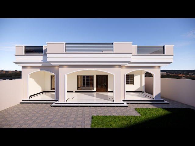 Single story house design - 3 Bedrooms | Modern house design | Village House design