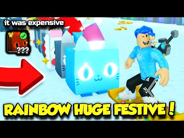 I Traded For A RAINBOW HUGE FESTIVE CAT In Pet Simulator X! (Roblox)