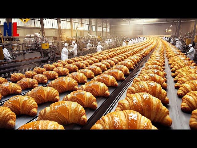 How MILLIONS of CROISSANTS Are Made in Morden Factories: Fully Automatic Croissants Production Line