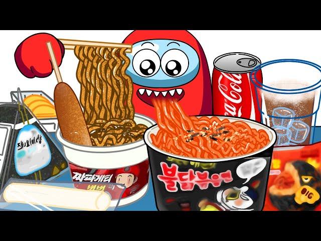 Convenience Store Food Mukbang - AMONGUS ANIMATION