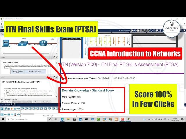 ITN Final Skills Exam (PTSA) | Step by Step Solution | CCNA Introduction to Networks | CYBER GEEK