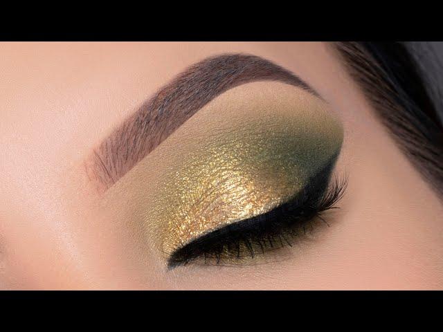 Golden Green Eye Makeup Tutorial for Brown Eyes | $3 palette 