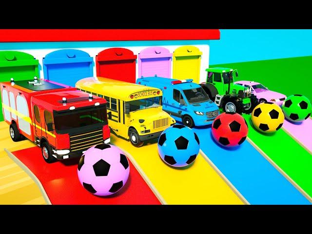 Wheels on the Bus + Bingo Song | Oh no! Cars Fell into Color Lake | Baby Nursery Rhymes & Kids Songs