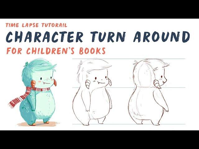 How I Draw a Character Turnaround for Children's Book Characters - Time Lapse video