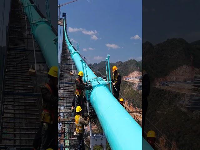 The new world's tallest bridge is under construction, the Huajiang Gorge Bridge. #guizhou #bridge