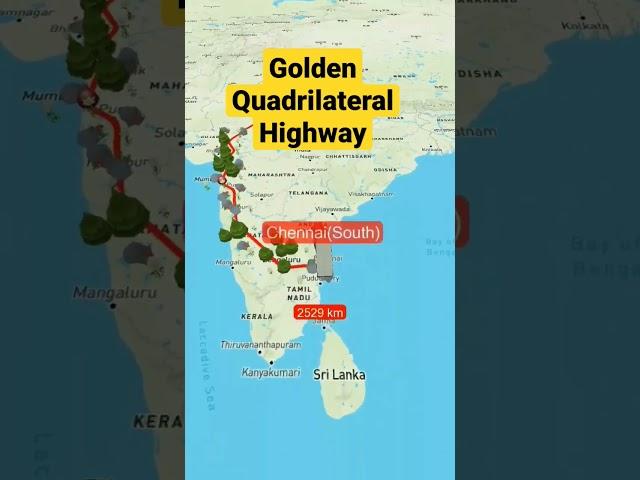 Golden Quadrilateral Highway of India #delhi #mumbai#chennai #kolkata#route #shorts #nationalhighway