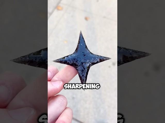 Making Sharp Obsidian Ninja Stars #shorts #obsidian #facts