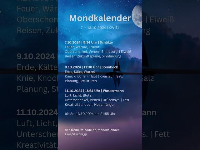 Mondkalender KW41 2024 #mondkalender