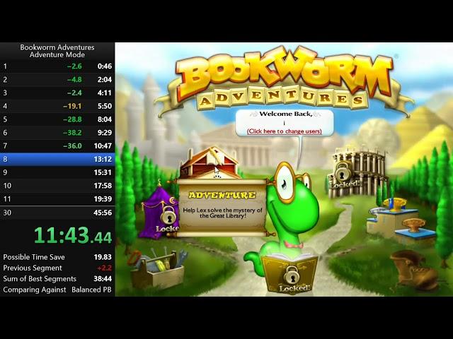 [FWR] 100% in 55:42 - Bookworm Adventures (Speedrun)