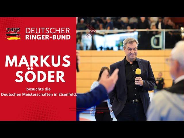 Markus Söder besuchte die Ringer DM 2024 in Elsenfeld