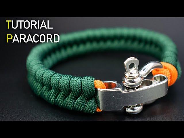 Paracord bracelet, fishtail knot with adjustable shackle #paracord