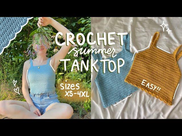 EASY Crochet Scallop Tank Top | FREE Pattern w/ sizes XS-4XL ️