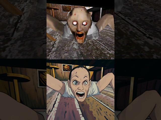 Original Granny Grandpa Underbed Jumpscare vs Anime Granny Grandpa Underbed Jumpscare #granny