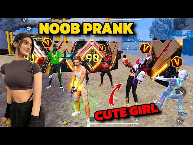 Noob Prank With Rich Girl  लड़की ने Attitude Dikhaya  or साथमे V badge Youtuber  Garena free fire