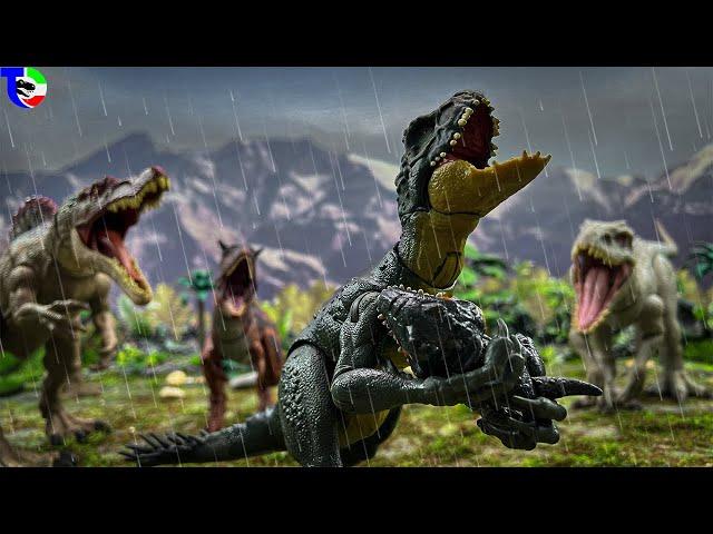 SAVE SCORPIOS REX! Threats from Indominus, Carnotaurus & Spinosaurus  Dinosaur Toys movie!