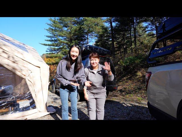 First guest of long stay winter camping. Warm & cozy gathering with a friend.