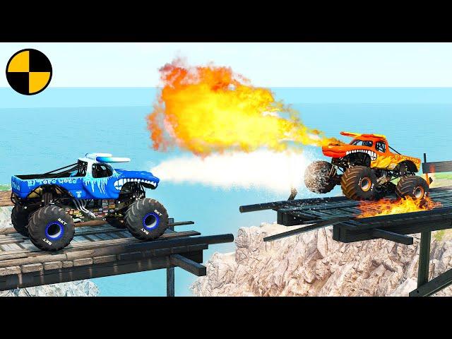 Ice vs Fire Monster Jam  BeamNG.Drive