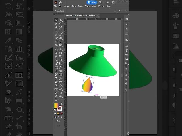 طراحی لامپ با 3D در ایلوستریتور #shorts