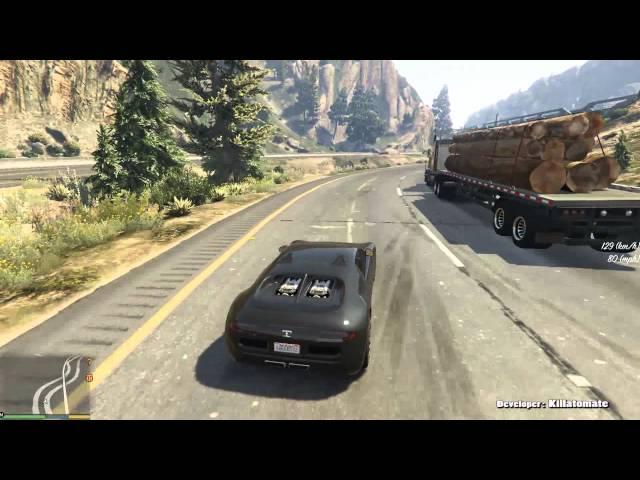 GTA V: Driving 387 kmh (240 mph) with vehicle mod (Realistic Driving mod early development stage)