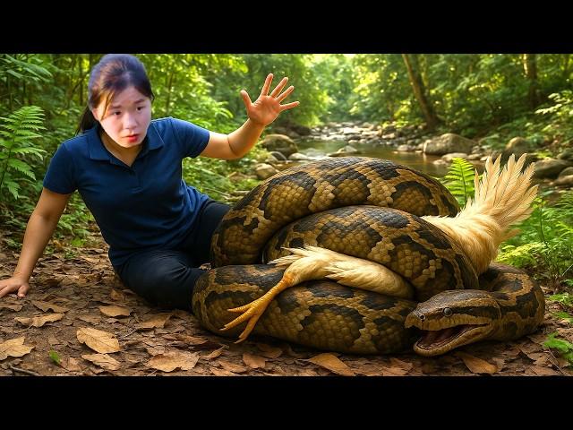 Harvesting Chili Goes To Market Sell,Giant Python Attacks Chickens in the Forest|Ella-Free Bushcraft