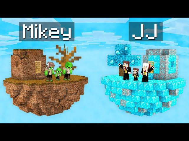 Mikey Family POOR vs JJ Family RICH Island Survival Battle in Minecraft (Maizen)