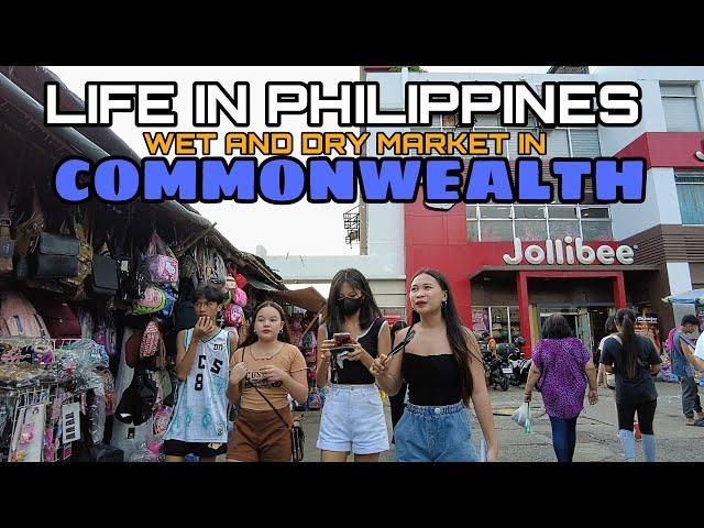 Commonwealth Market | High Foot bridge | PH | walk tour[4k] | citiwalk4k