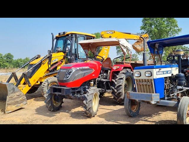 Jcb 3dx Eco Excellence Backhoe Machine Loading Mud In Mahindra and Swaraj Tractor | Jcb and Tractor