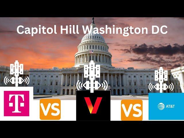 Cellular Network Testing Capitol Hill East side visitors entrance | Verizon vs T-Mobile vs AT&T