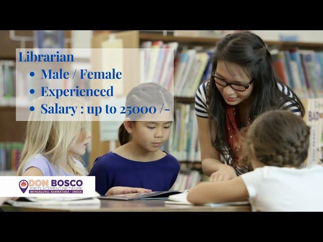 Hiring | Librarian | HR | Waiters | Janitors | Bangalore | HR John Martin | Don Bosco JPN