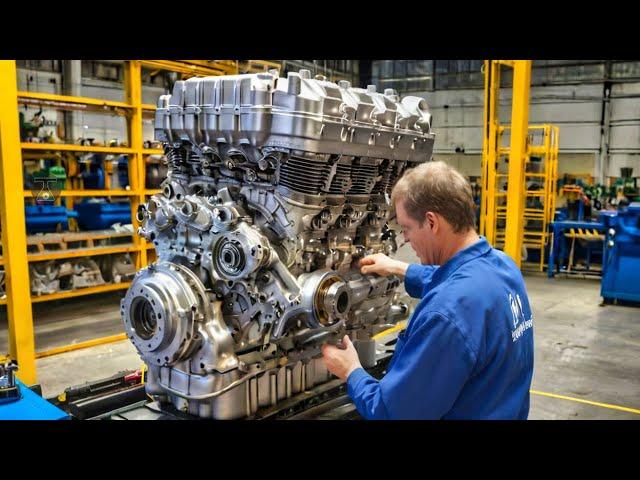 Assembles Giant Mercedes Truck Engine Perfectly | Satisfying to watch