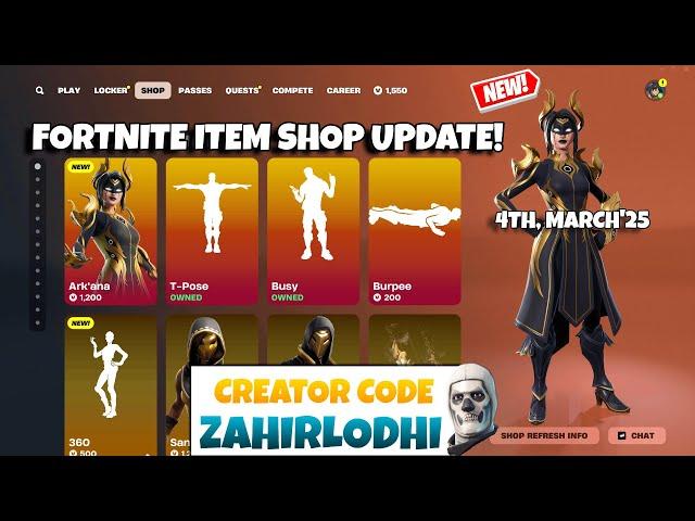 *NEW* ARK'ANA SKIN & 360 EMOTE! Fortnite Item Shop Update [4th March, 2025] (CH6 S2)