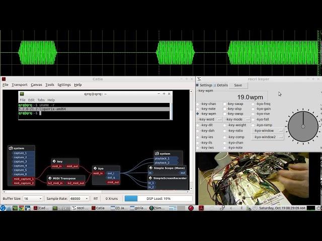 Testing the Linux LIQUORIX KERNEL for ultra low latency CW IAMBIC KEYING at 48k::16 buffer frames