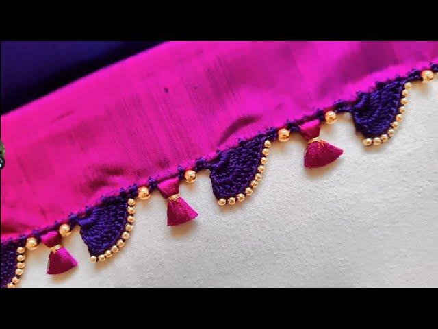 Beginners bridal saree kuchu #kroshakuchu #bridal #sareekuchu design // Nandana Creations //