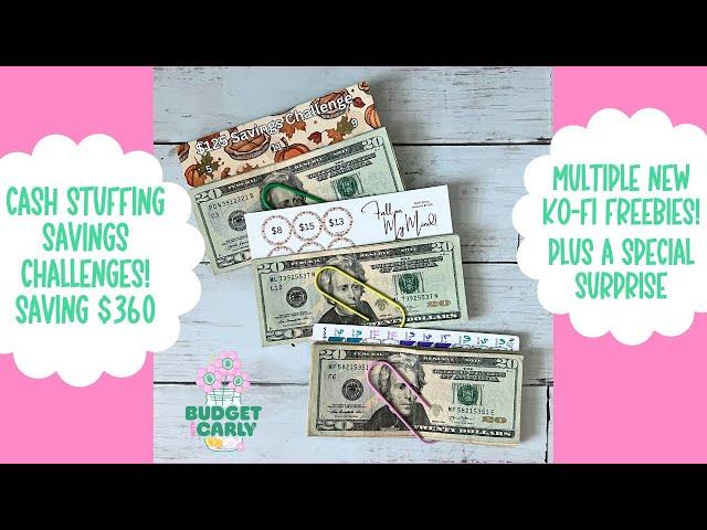 Cash Stuffing Savings Challenges | New Ko-fi Freebies | Plus a Little Surprise! #cashstuffing