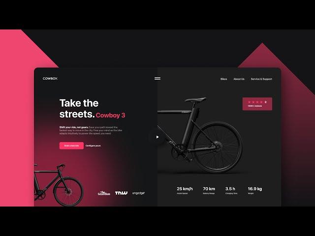 Designing an e-Bike Landing Page UI Design in Figma - Speed Art Tutorial