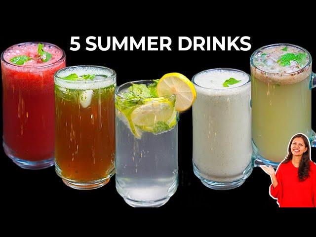 5 Easy Summer Drinks जो आपको गर्मियों में तरो ताज़ा कर दे | 5 Summer Drinks Recipe | Kabitaskitchen