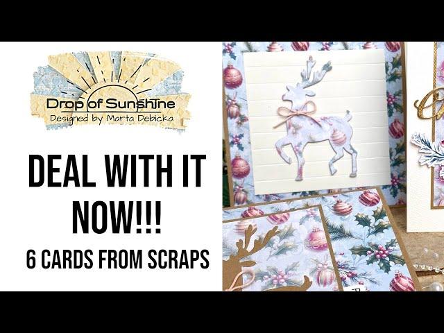 Use your SCRAPS straight away! 6 easy CARD IDEAS  for CHRISTMAS with leftover scraps #cardmaking