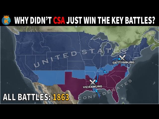 Why did The Confederates Lose The War in just 2 Battles? - The American Civil War (1863)