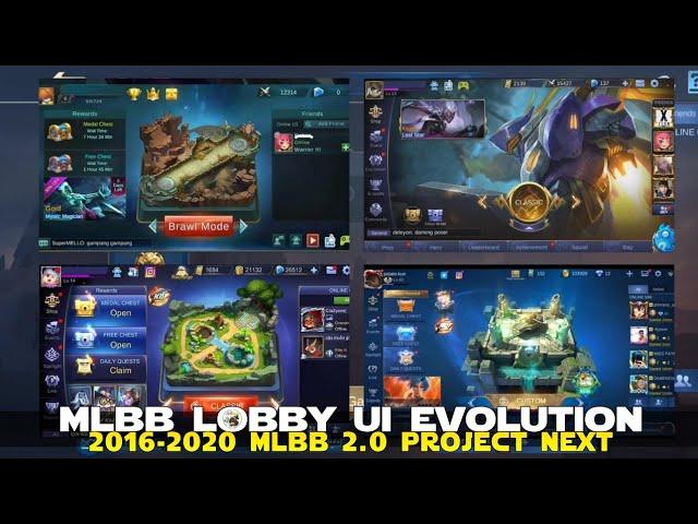 MLBB LOBBY UI EVOLUTION 2016-2020 MOBILE LEGENDS 2.0 AND PROJECT NEXT UPCOMING LOBBY REDESIGN! MLBB!