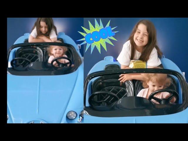 Sienna and Emily Having a ride to toy car @emilyhchannel3303